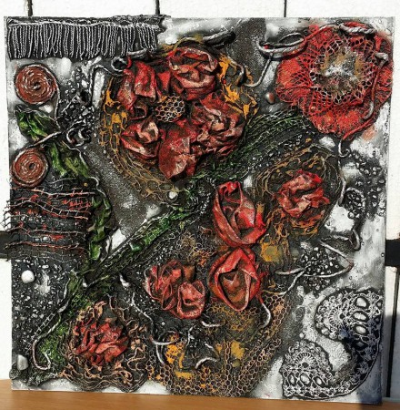 Piros virágok-nagy falikép